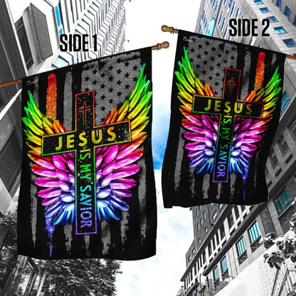 Jesus Is My Savior LGBT Wing House Flag - Christian Garden Flags - Christian Flag - Religious Flags