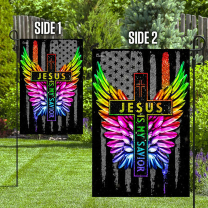 Jesus Is My Savior LGBT Wing House Flag - Christian Garden Flags - Christian Flag - Religious Flags