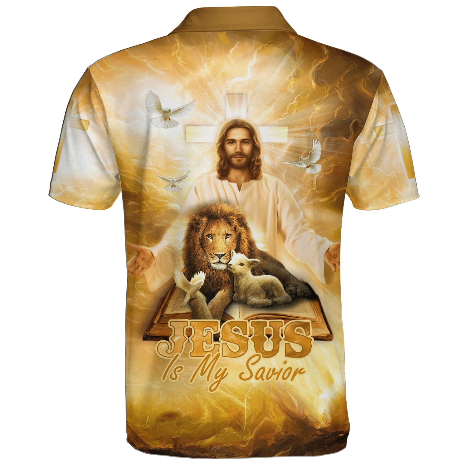 Jesus Is My Savior Lamb And Lion Polo Shirt - Christian Shirts & Shorts