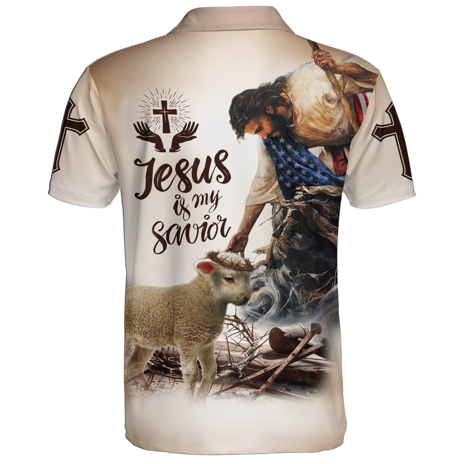 Jesus Is My Savior Lamb Polo Shirt - Christian Shirts & Shorts