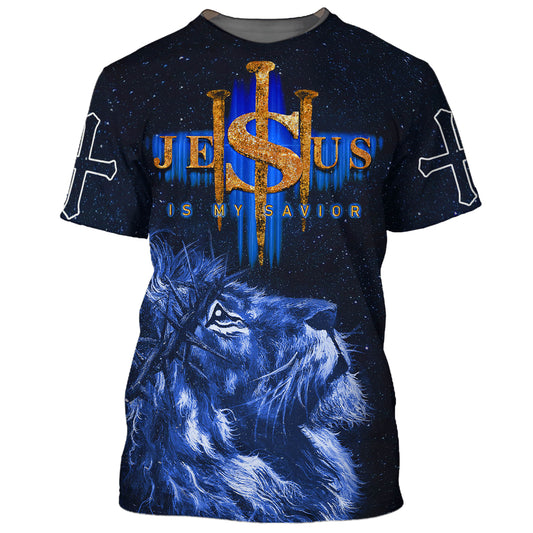 Jesus Is My Savior Lion 3d T-Shirts - Christian Shirts For Men&Women