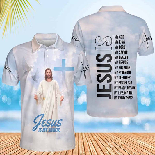 Jesus Is My Savior Peace Jesus Polo Shirts - Christian Shirt For Men And Women