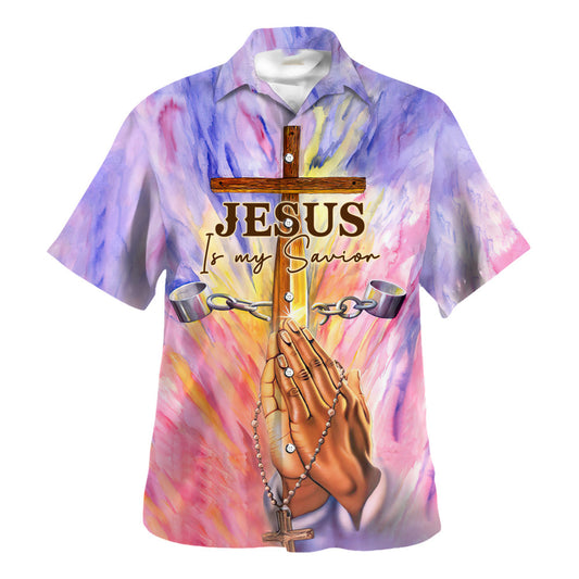 Jesus Is My Savior Pray Hawaiian Shirt - Christian Hawaiian Shirt - Religious Hawaiian Shirts