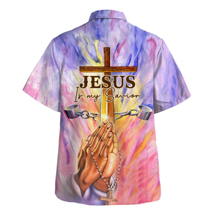 Jesus Is My Savior Pray Hawaiian Shirt - Christian Hawaiian Shirt - Religious Hawaiian Shirts