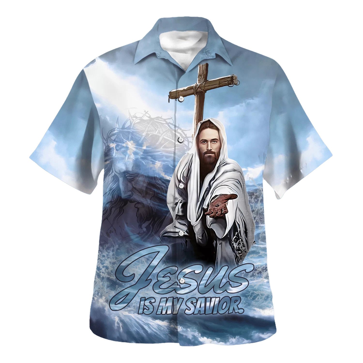 Jesus Is My Savior Reached Out Hawaiian Shirt - Christian Hawaiian Shirt - Religious Hawaiian Shirts