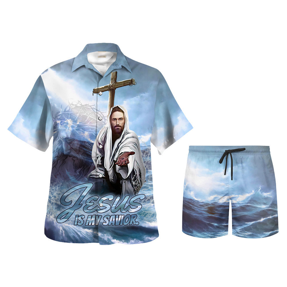 Jesus Is My Savior Reached Out Hawaiian Shirt - Christian Hawaiian Shirt - Religious Hawaiian Shirts