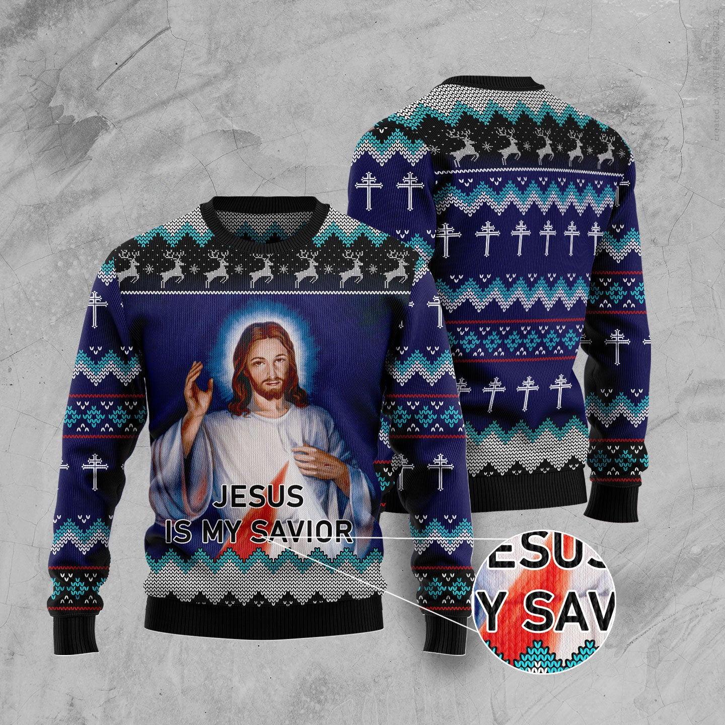 Jesus Is My Savior Ugly Christmas Sweater - Xmas Gifts For Him Or Her - Christmas Gift For Friends - Jesus Christ Sweater