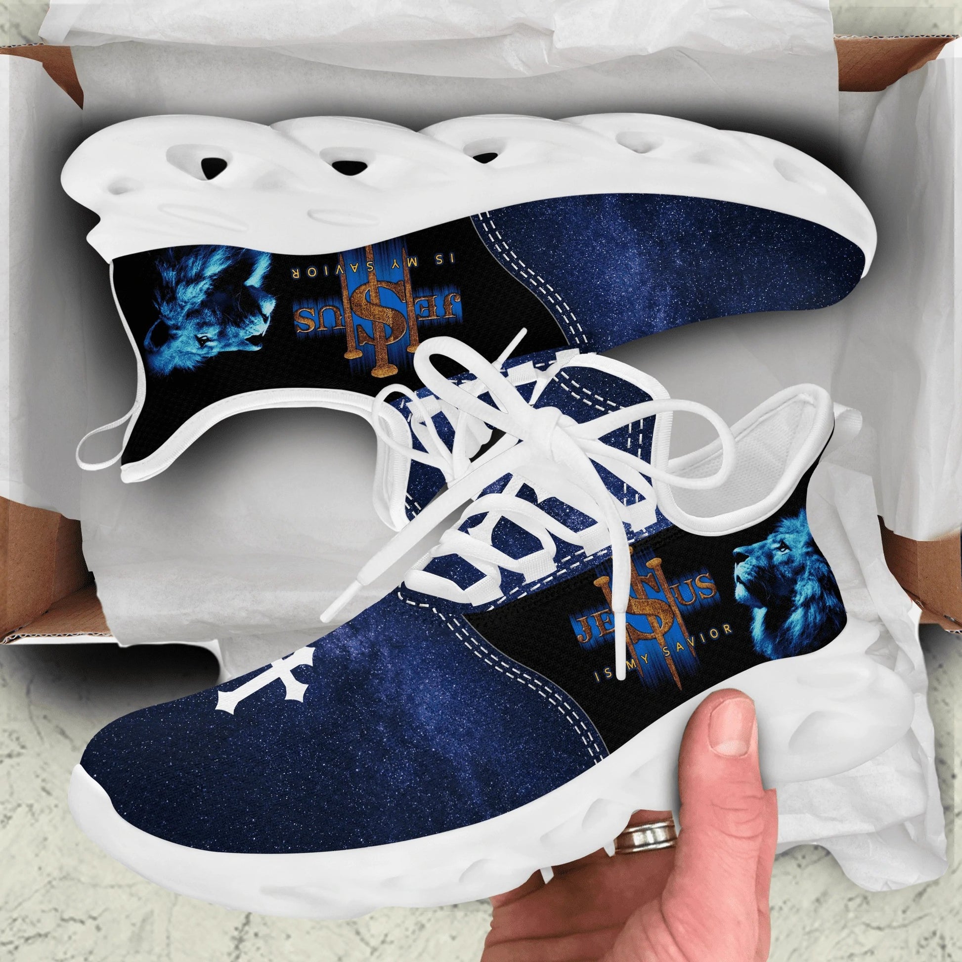 Jesus Is My Savior Yezy Running Sneakers Max Soul Shoes - Christian Shoes For Men And Women