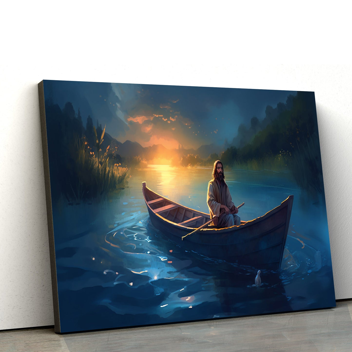 Jesus Is On The Boat - Canvas Picture - Jesus Christ Canvas - Christian Wall Art