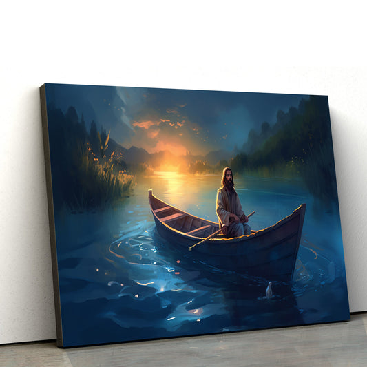 Jesus Is On The Boat - Canvas Picture - Jesus Christ Canvas - Christian Wall Art