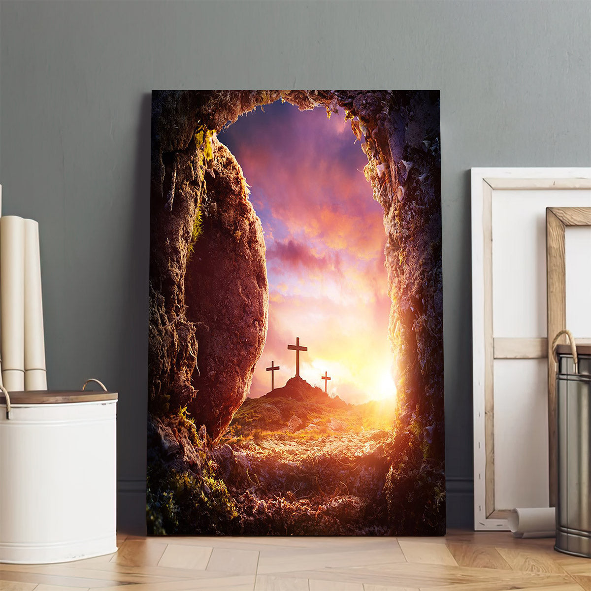 Jesus Is Risen Cross - Canvas Pictures - Jesus Canvas Art - Christian Wall Art