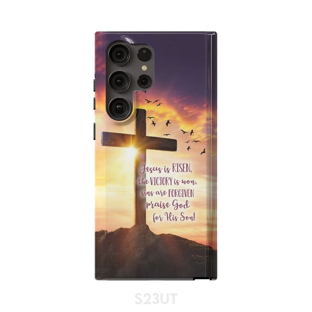 Jesus Is Risen The Victory Is Won Phone Case Christian Easter Phone Cases - Scripture Phone Cases - Iphone Cases Christian