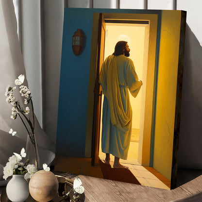 Jesus Is Standing Beside The Door - Canvas Picture - Jesus Christ Canvas - Christian Wall Art