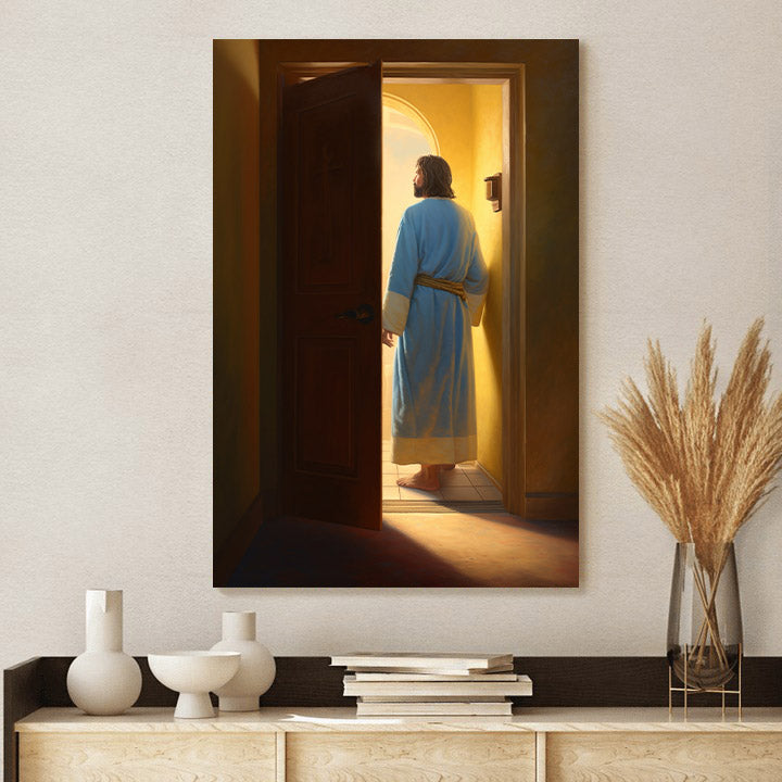 Jesus Is Standing Beside The Door 2 - Canvas Picture - Jesus Christ Canvas - Christian Wall Art