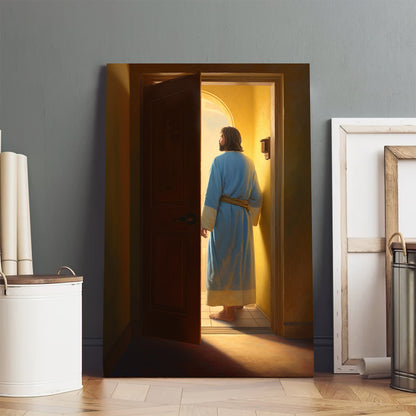 Jesus Is Standing Beside The Door 2 - Canvas Picture - Jesus Christ Canvas - Christian Wall Art