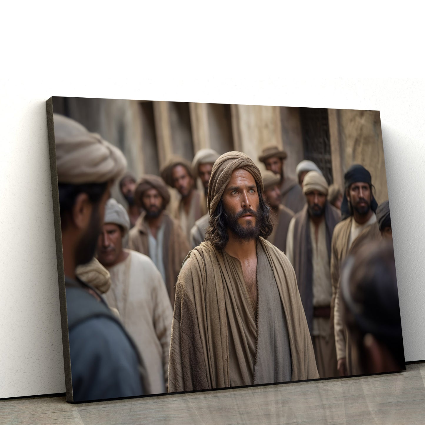 Jesus Is Talking To The Crowd Of People - Canvas Picture - Jesus Christ Canvas - Christian Wall Art