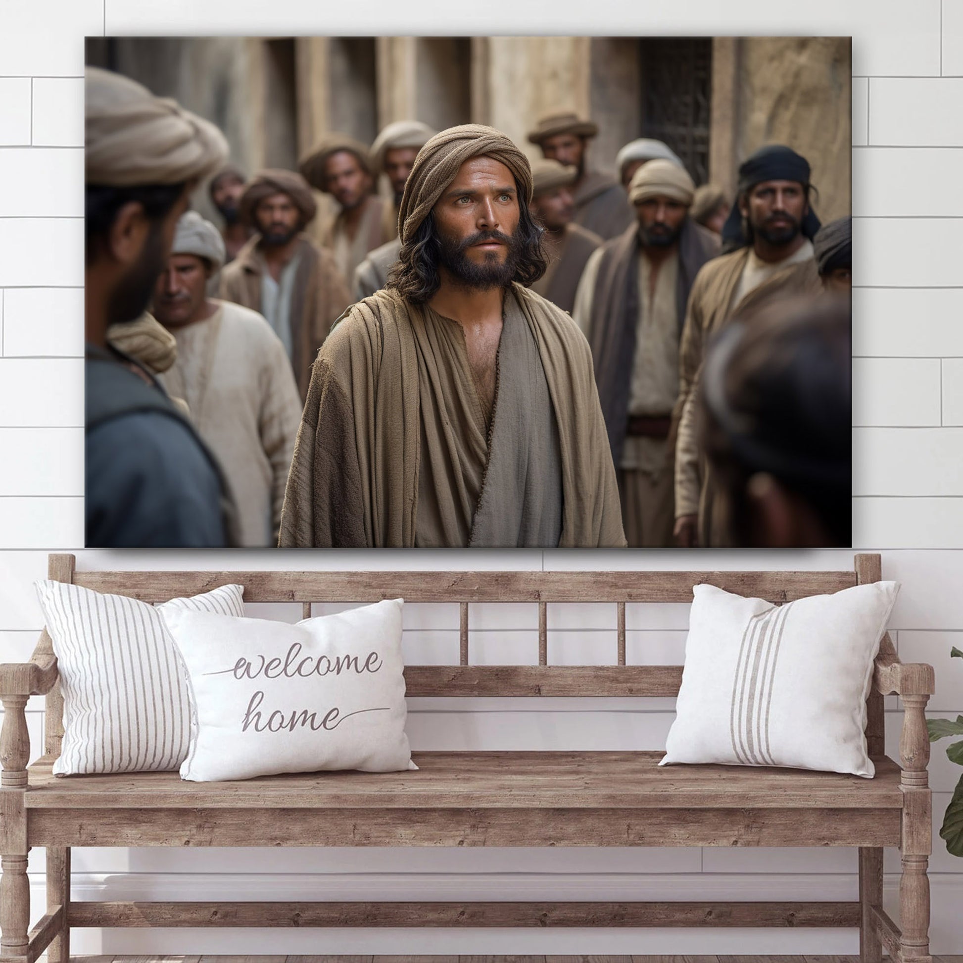 Jesus Is Talking To The Crowd Of People - Canvas Picture - Jesus Christ Canvas - Christian Wall Art