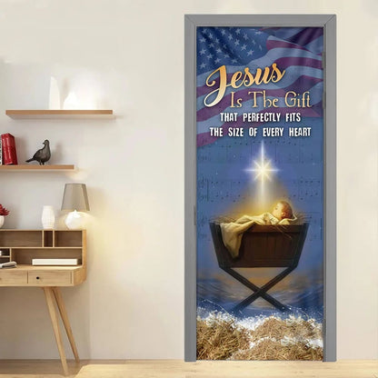Jesus Is The Gift For Every Heart Door Cover - Religious Door Decorations - Christian Home Decor