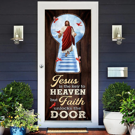 Jesus Is The Key To Heaven Door Cover - Religious Door Decorations - Christian Home Decor