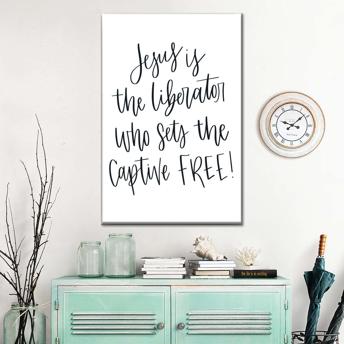 Jesus Is The Liberator Canvas Wall Art - Canvas Religious Wall Art - Christian Wall Decor Living Room
