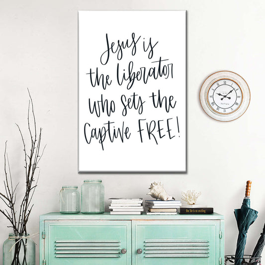 Jesus Is The Liberator Canvas Wall Art - Canvas Religious Wall Art - Christian Wall Decor Living Room