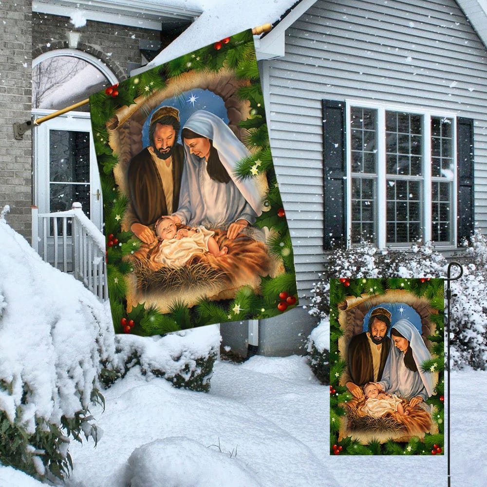 Jesus Is The Reason Christmas Flag Jesus Is Born Nativity Of Jesus 2 - Christmas Garden Flag - Christmas House Flag - Christmas Outdoor Decoration