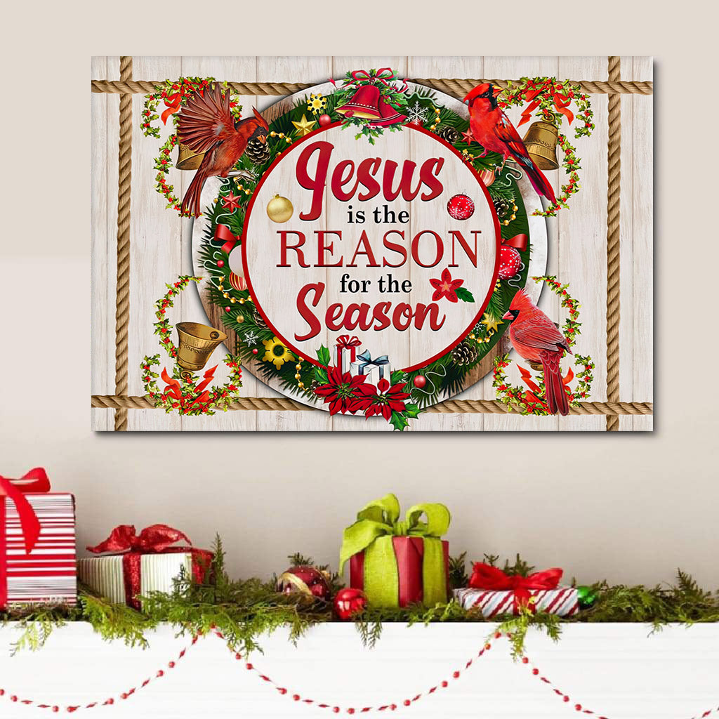 Jesus Is The Reason For Season Christmas Wall Art Canvas - Religious Wall Art Canvas
