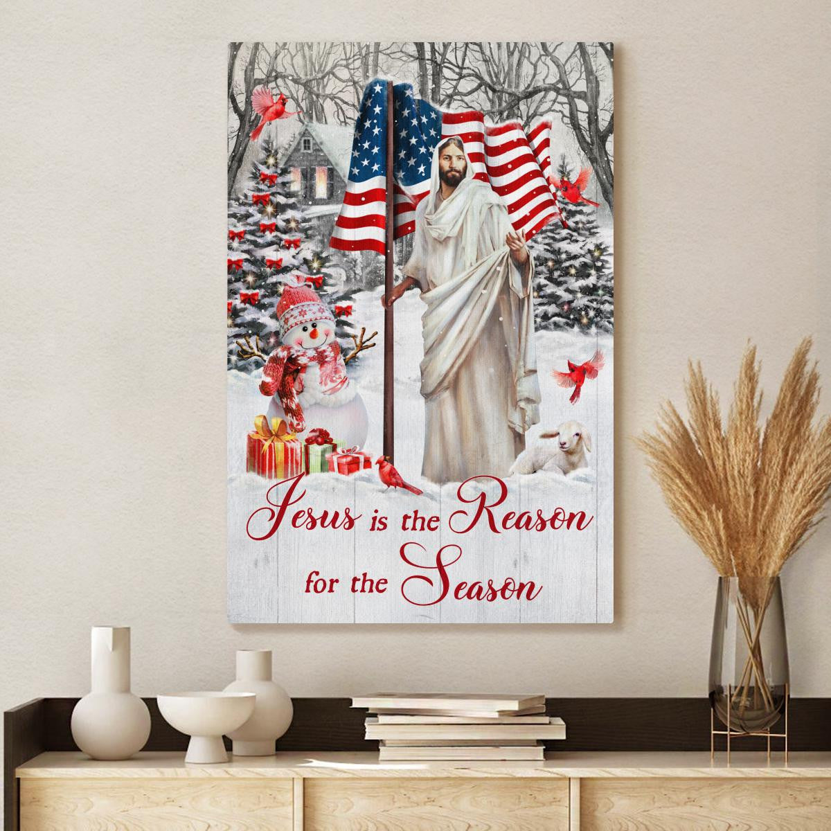 Jesus Is The Reason For The Season Canvas - Happy Christmas Jesus Canvas - God Canvas - Christian Wall Art