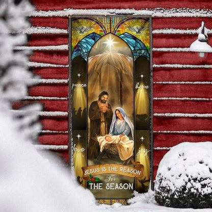 Jesus Is The Reason For The Season Christmas Door Cover - Jesus Family Decor - Jesus Door Cover