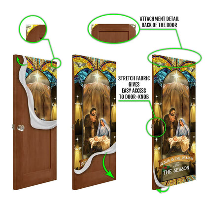 Jesus Is The Reason For The Season Christmas Door Cover - Jesus Family Decor - Jesus Door Cover