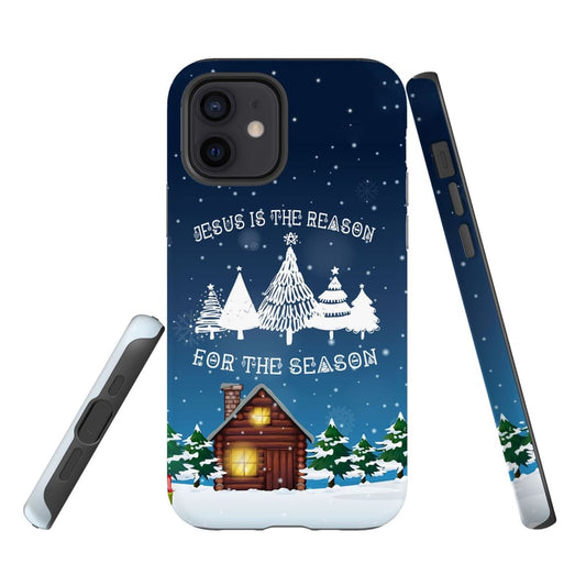 Jesus Is The Reason For The Season Christmas Tree Phone Case - Inspirational Bible Scripture iPhone Cases