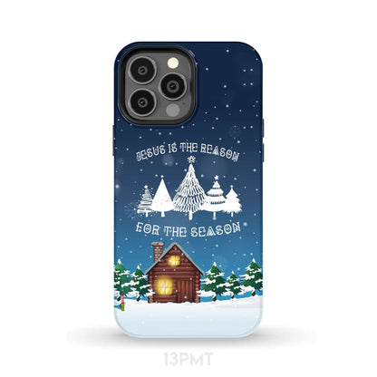 Jesus Is The Reason For The Season Christmas Tree Phone Case - Inspirational Bible Scripture iPhone Cases