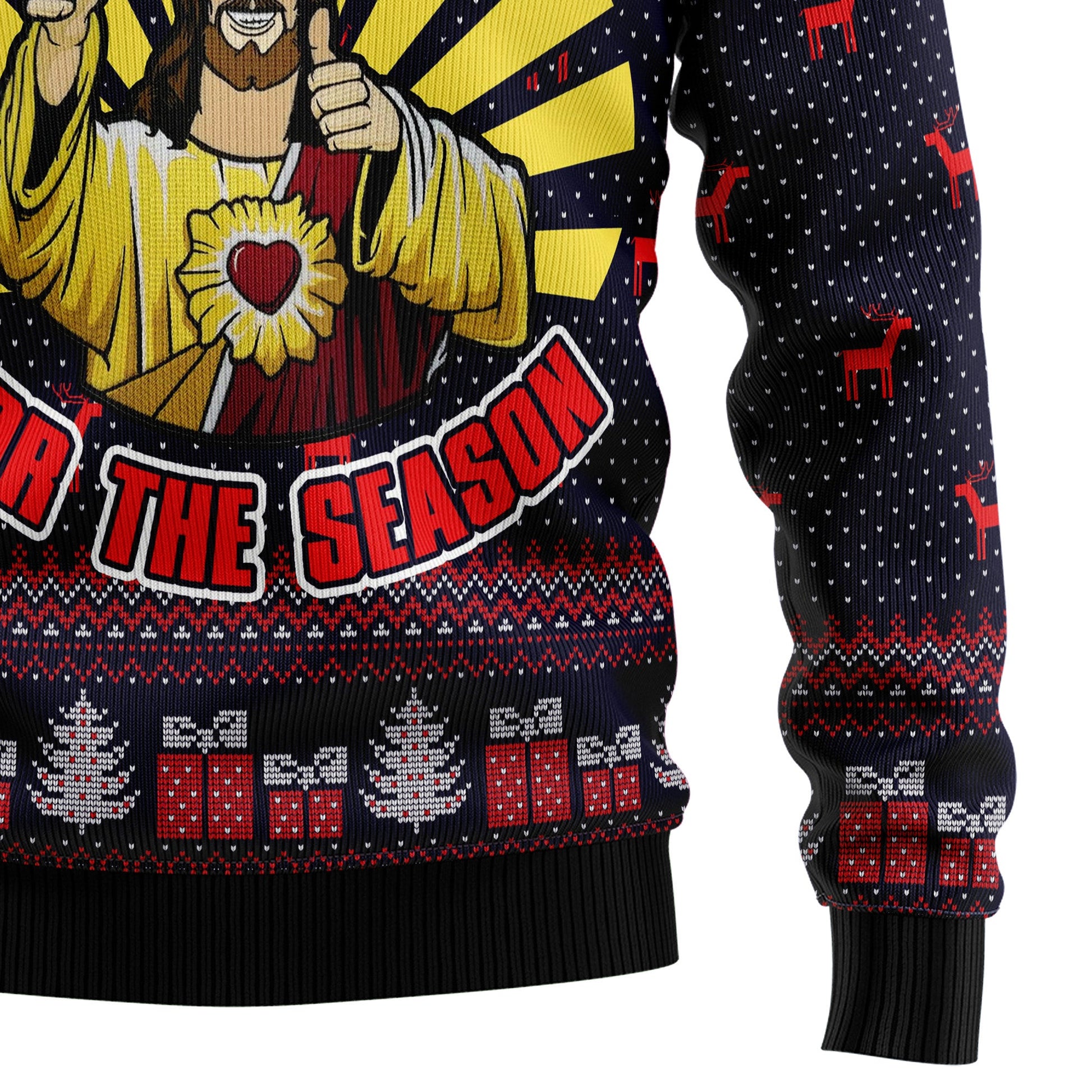 Jesus Is The Reason For The Season Funny Ugly Christmas Sweater - Xmas Gifts For Him Or Her - Jesus Christ Sweater - Christian Shirts Gifts Idea