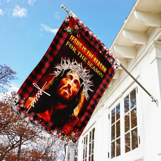 Jesus Is The Reason For The Season House Flag - Christian Garden Flags - Christian Flag - Religious Flags
