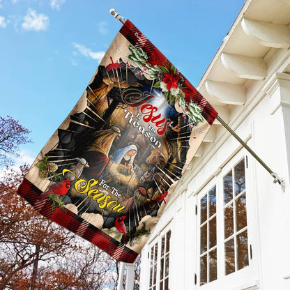 Jesus Is The Reason For The Season House Flags - Christian Garden Flags - Outdoor Christian Flag