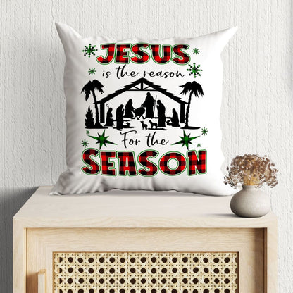 Jesus Is The Reason For The Season Pillow, Christian Christmas Pillows