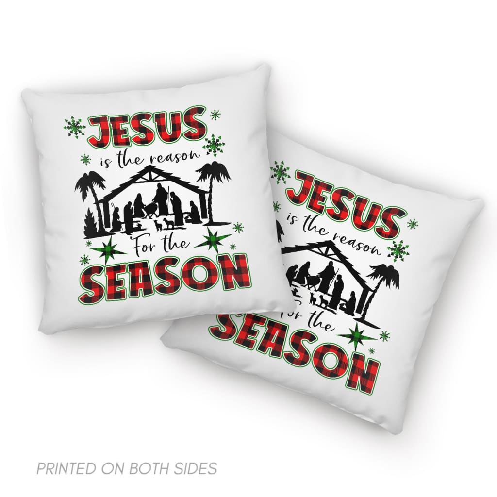 Jesus Is The Reason For The Season Pillow, Christian Christmas Pillows