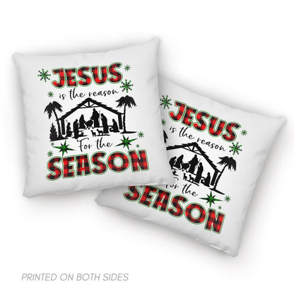 Jesus Is The Reason For The Season Pillow, Christian Christmas Pillows