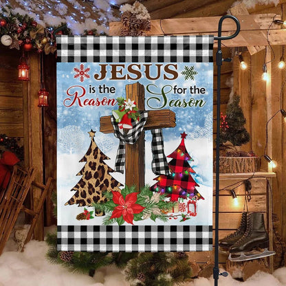 Jesus Is The Reason For The Season Religious Cross Christmas Flag - Christmas Garden Flag - Christmas House Flag - Christmas Outdoor Decoration