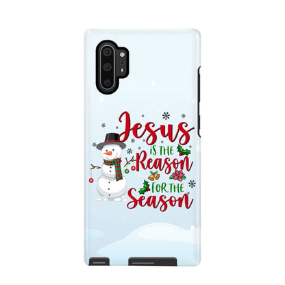 Jesus Is The Reason For The Season Snowman Christmas Phone Case - Inspirational Bible Scripture iPhone Cases