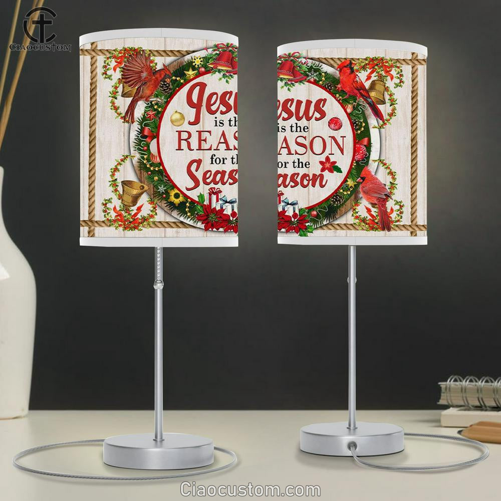 Jesus Is The Reason For The Season Table Lamp For Bedroom - Christian Christmas Room Decor - Christian Room Decor