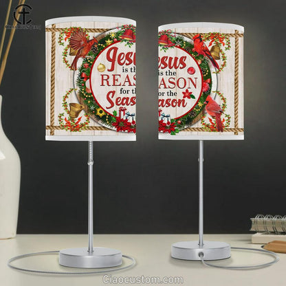 Jesus Is The Reason For The Season Table Lamp For Bedroom - Christian Christmas Room Decor - Christian Room Decor