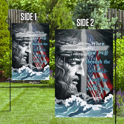 Jesus Is With You House Flag - Christian Garden Flags - Christian Flag - Religious Flags