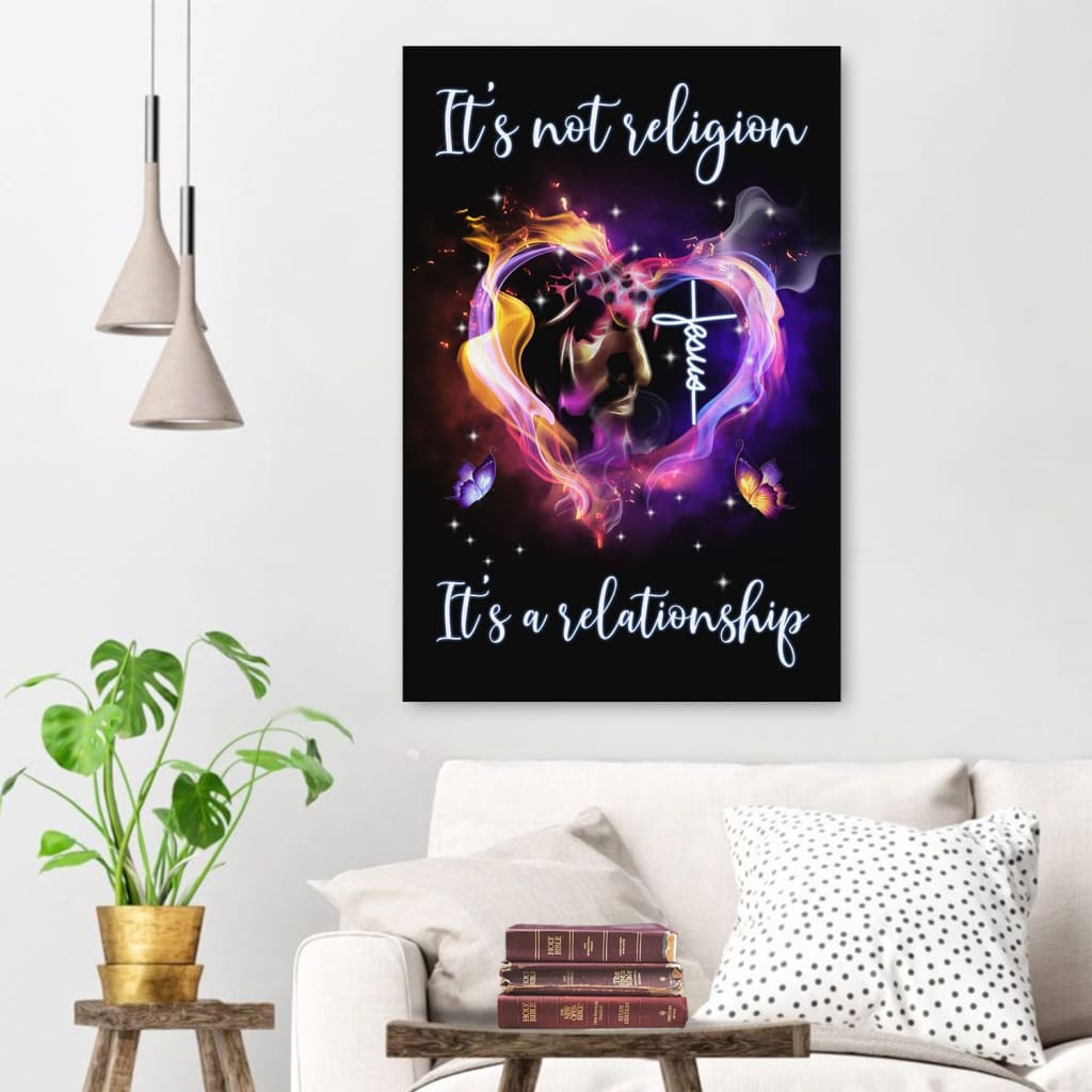 Jesus It's Not Religion It's A Relationship Canvas Wall Art - Christian Canvas Prints - Bible Verse Canvas