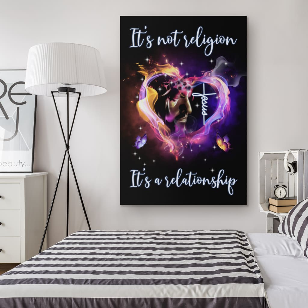 Jesus It's Not Religion It's A Relationship Canvas Wall Art - Christian Canvas Prints - Bible Verse Canvas