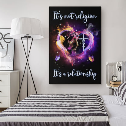 Jesus It's Not Religion It's A Relationship Canvas Wall Art - Christian Canvas Prints - Bible Verse Canvas