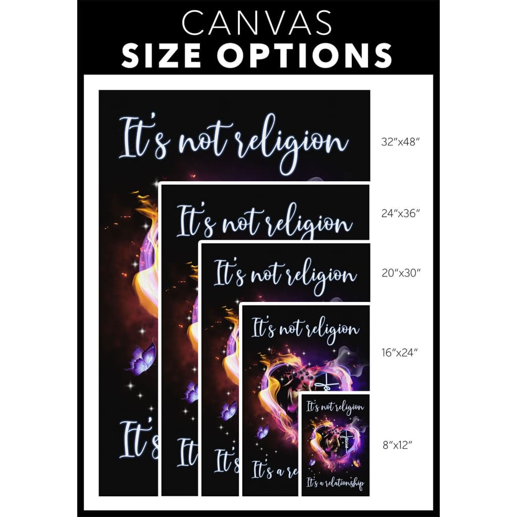 Jesus It's Not Religion It's A Relationship Canvas Wall Art - Christian Canvas Prints - Bible Verse Canvas