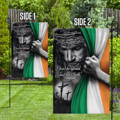 Jesus Just Have Faith Irish House Flag - Christian Garden Flags - Christian Flag - Religious Flags