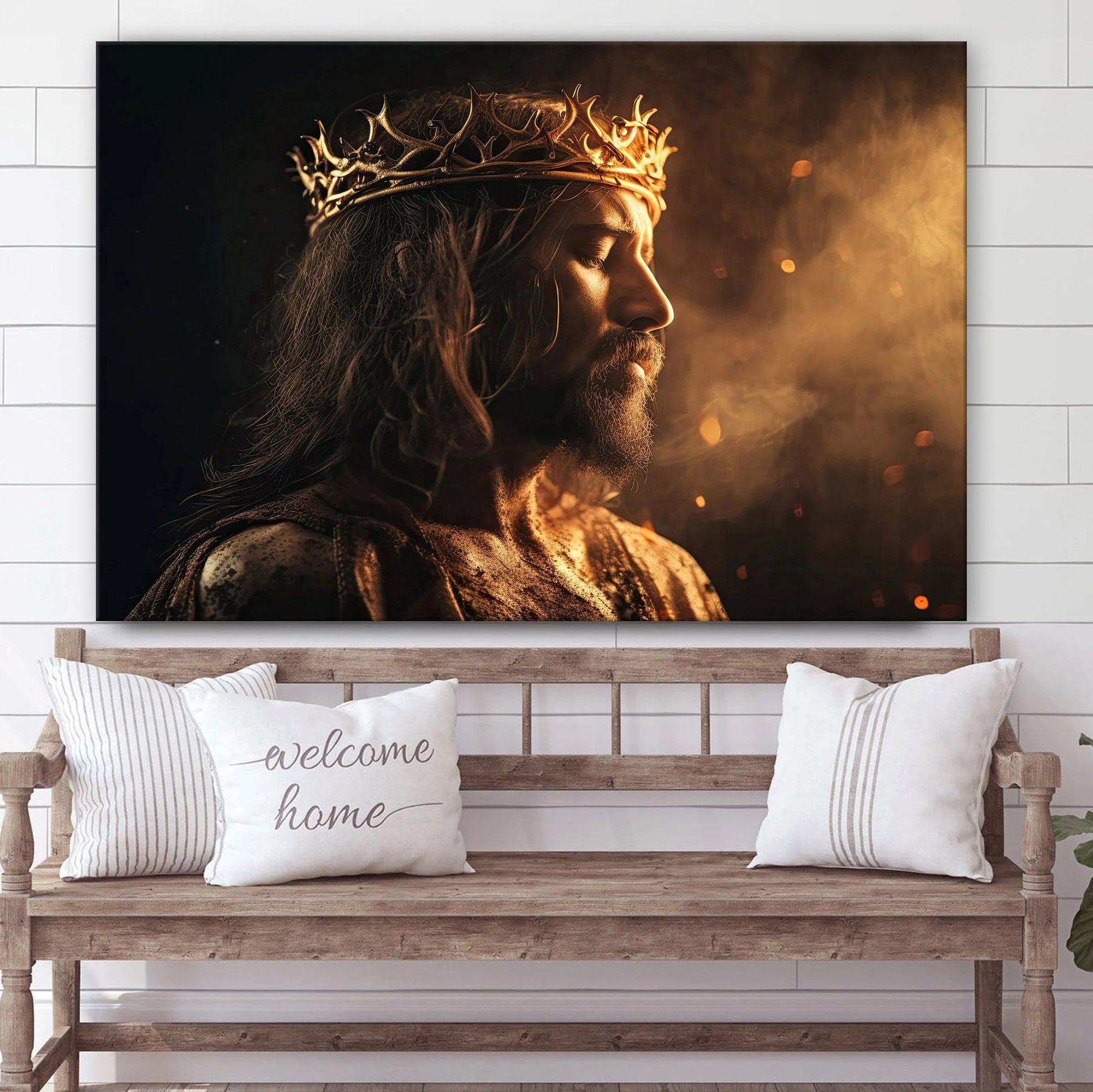 Jesus King Jesus Crown Jesus Bible Art - Canvas Pictures - Jesus Canvas Art - Christian Wall Art