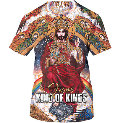 Jesus King Of Kings 3d Shirts - Christian T Shirts For Men And Women